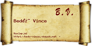Bedő Vince névjegykártya